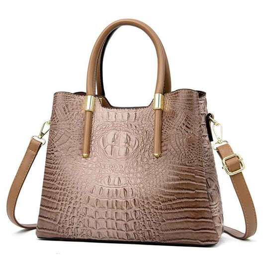 Fashion Alligator Women Handbags Designer Luxury Crocodile Pu Leather Shoulder Crossbody Bags Retro Large Tote Female Purse