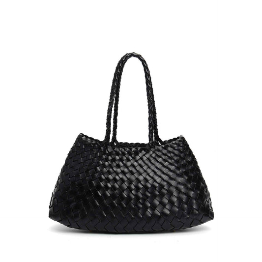 Trendy Retro Large Capacity Handbag Pure Handmade Woven Maternity Bag Commuter Shoulder Tote Bag