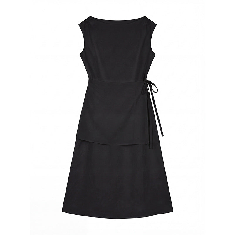 Tencel Linen Sleeveless Dress Summer Simple Loose Long Dress