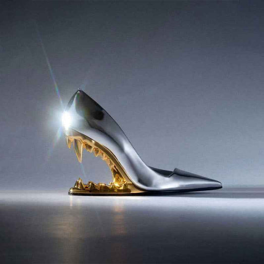 Irregular Heel Women's Super High Heel Shoes Metal Shallow Mouth Single Shoe Boots