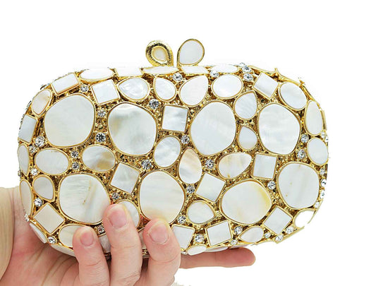 Women Luxury Crystal Evening Bags Bridal White Wedding Clutch Bag Party Handbag Purse