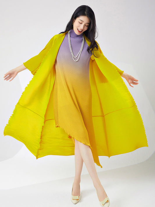 Fashion suit women's gradient color irregular dress loose and thin cardigan long jacket spring and summer