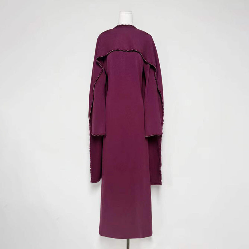 Long sleeved shawl long dress