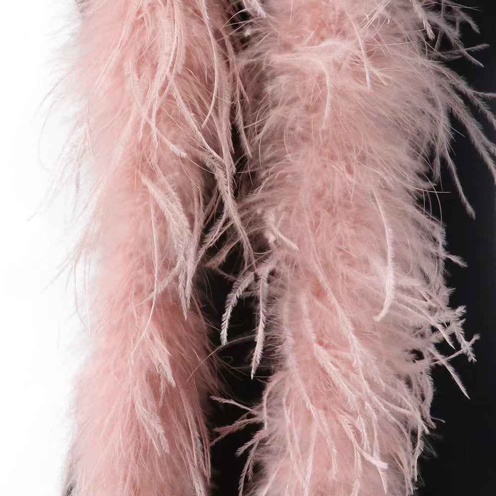 Pearl bead bag with Ostrich feather fur designer brand Clear Acrylic crystal stone box tote handbag women handmade party purse