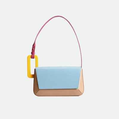 Underarm bag, female niche design, geometric small square bag, high-end texture, portable shoulder bag
