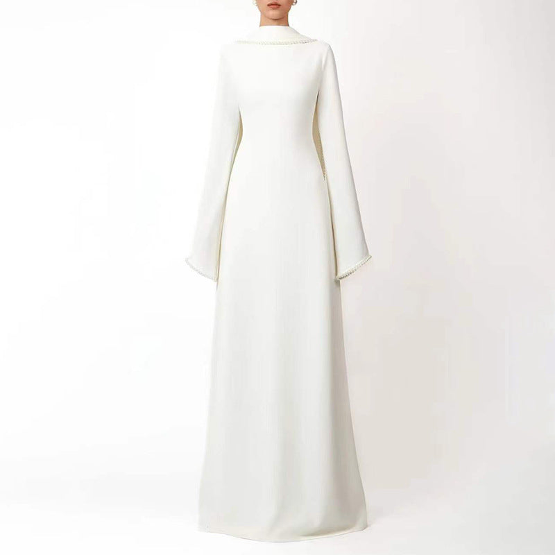Long sleeved shawl long dress