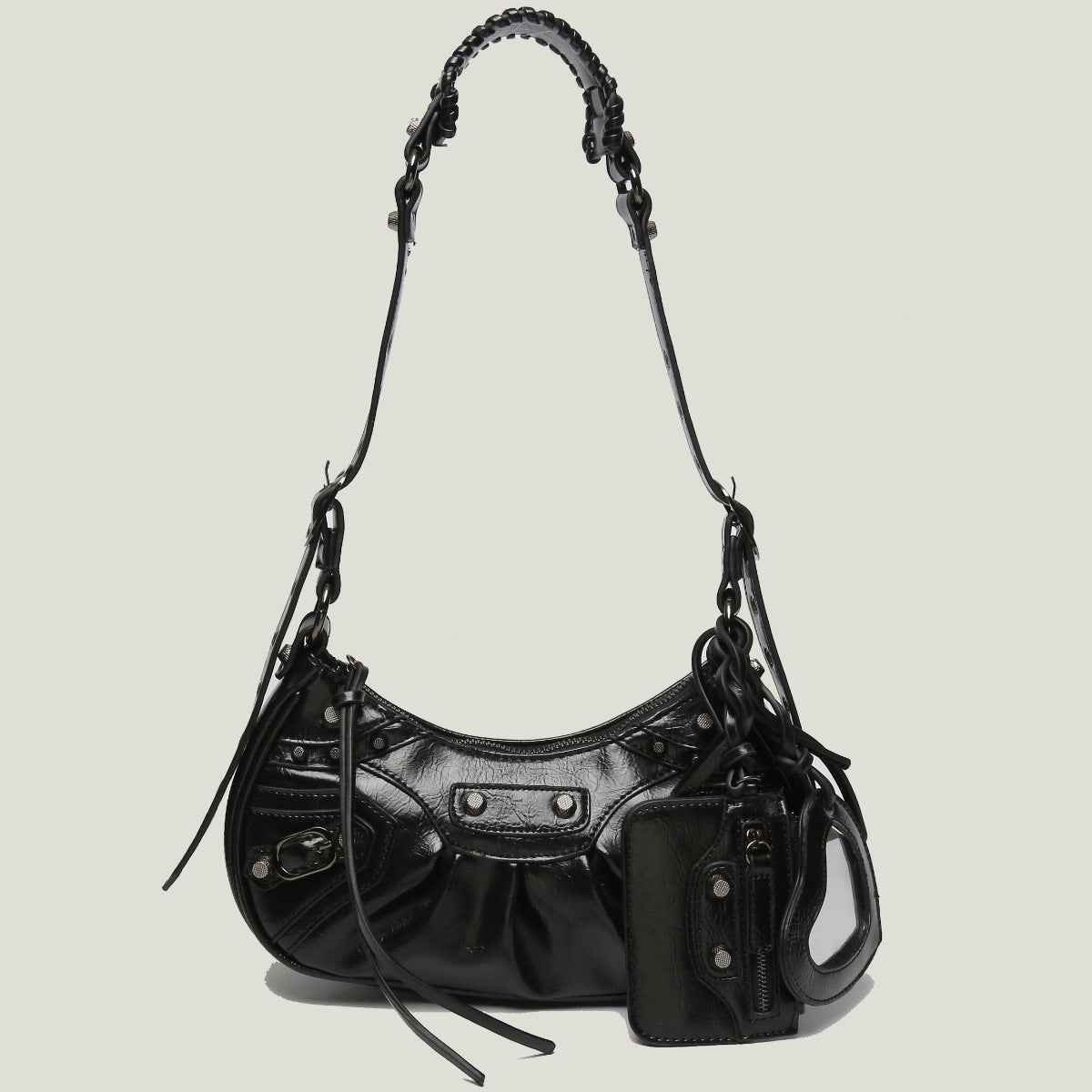 New Heavy Industry Rivet Motorcycle Bag 3 In 1 Crescent Bag With The Same Armpit Bag Shoulder Messenger Bag