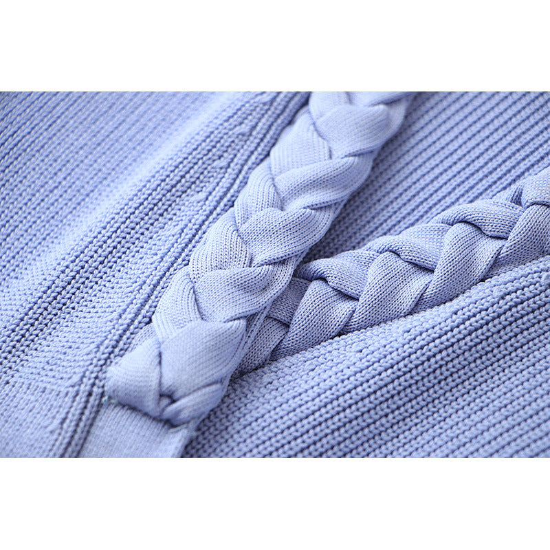 French Hepburn Dress Retro Twist Heavy Industry Three-dimensional Decorative Knitted Skirt