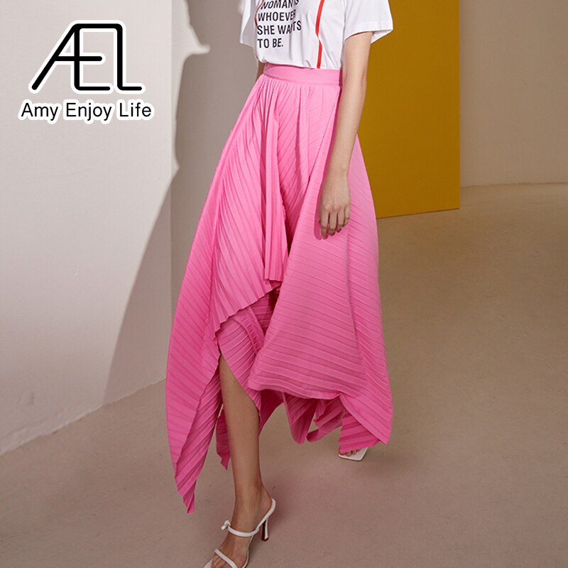 Original Custom Design Sense Irregular Large Skirt Pleated Dress Women