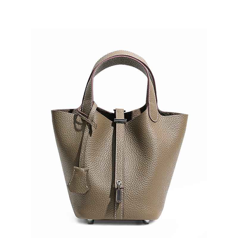 Head layer cowhide bucket bag women's leather high-end handbag