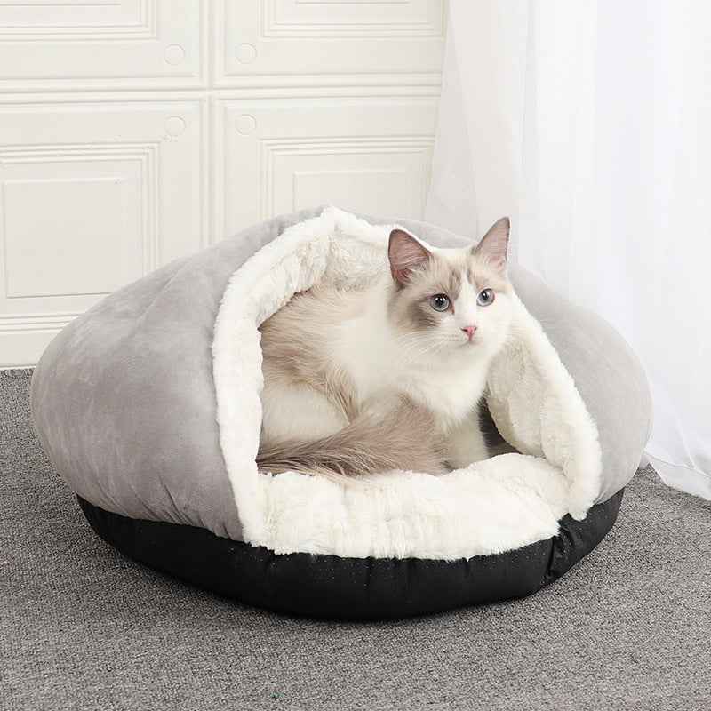 PSM winter warm plush dog kennel closed yurt slippers cat sleeping bag cat kennel pet pad