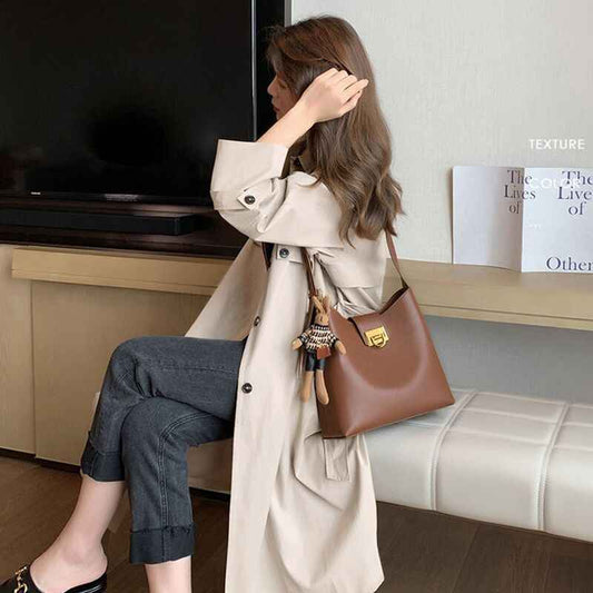 New trendy fashion commuter bucket bag all match large-capacity one-shoulder messenger women's bag