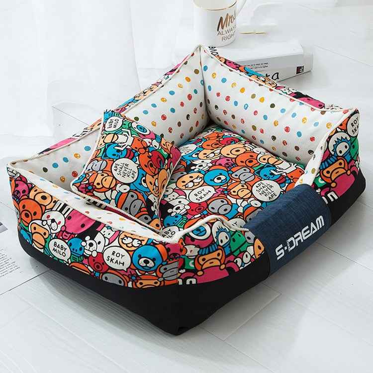 Cozy Pet House Bed with Mat – Warm Accessories for Dogs & Cats