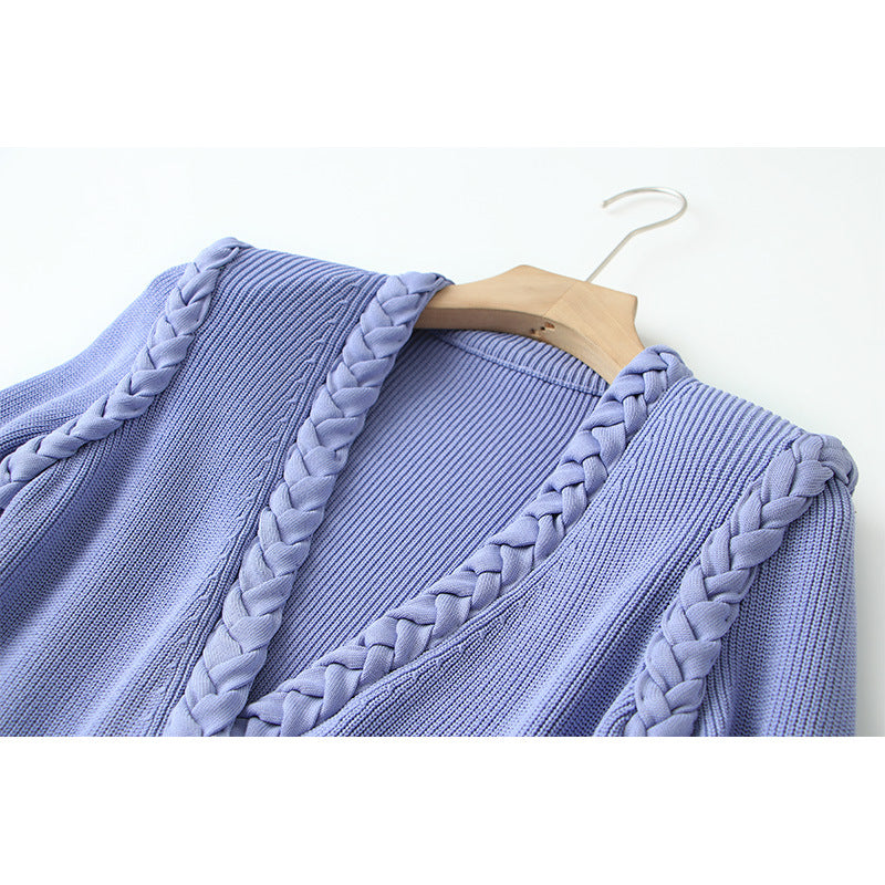 French Hepburn Dress Retro Twist Heavy Industry Three-dimensional Decorative Knitted Skirt