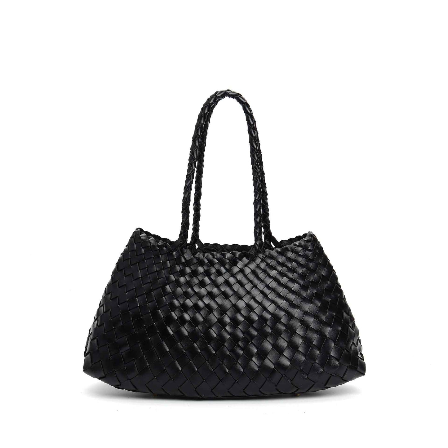 Trendy Retro Large Capacity Handbag Pure Handmade Woven Maternity Bag Commuter Shoulder Tote Bag
