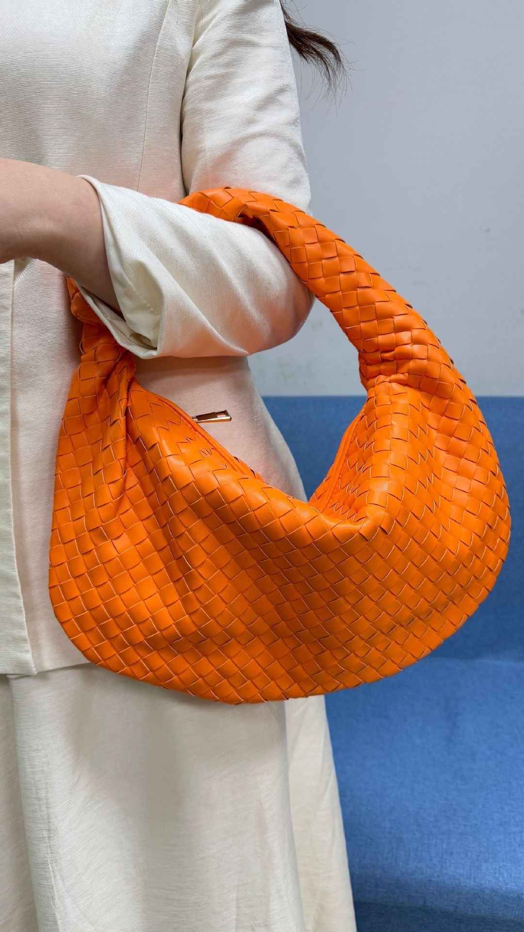 Large size women's woven bag large capacity hand-held armpit bag women's bag