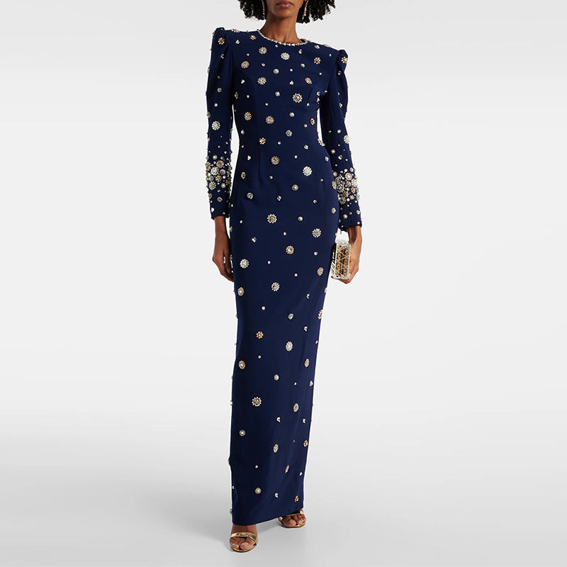 European and American fashion slim fit long dress formal dress long skirt