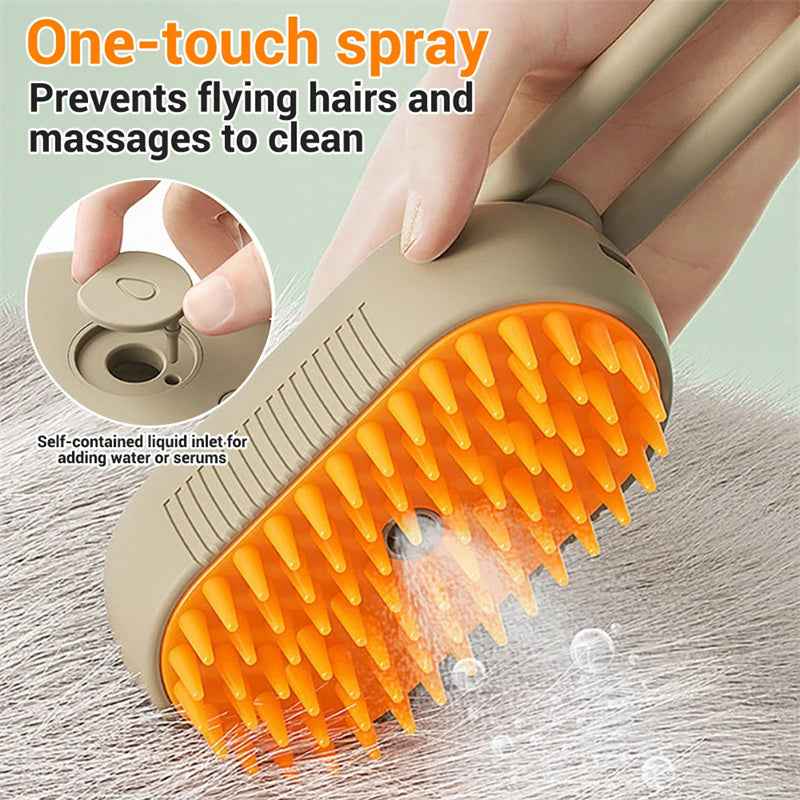3-in-1 Cat Steam Brush | Electric Spray Pet Grooming Comb & Hair Removal Brush