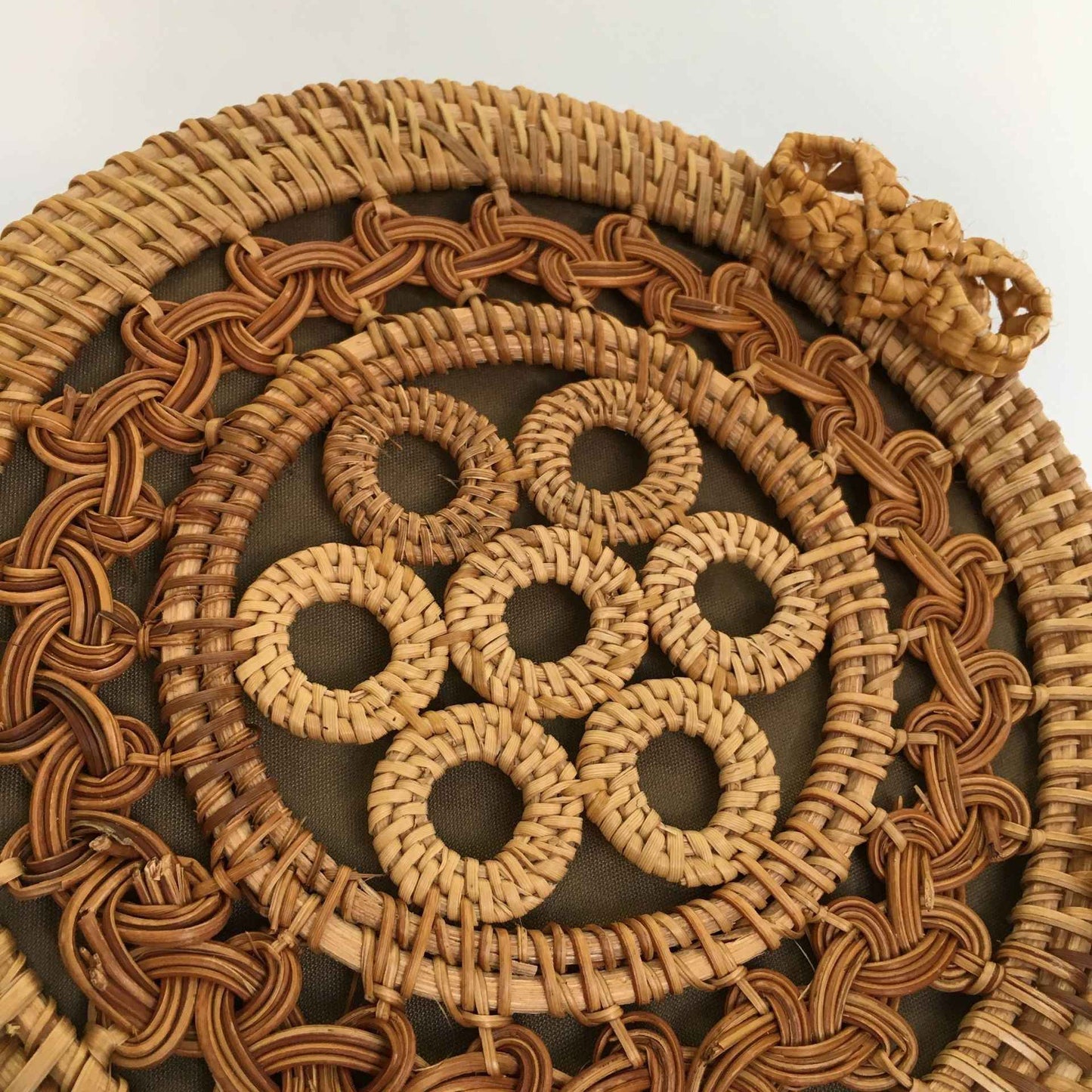 Vietnamese Round Rattan Bag Hollow Handbag Straw Bag Summer Beach Messenger Bag Shoulder Bag