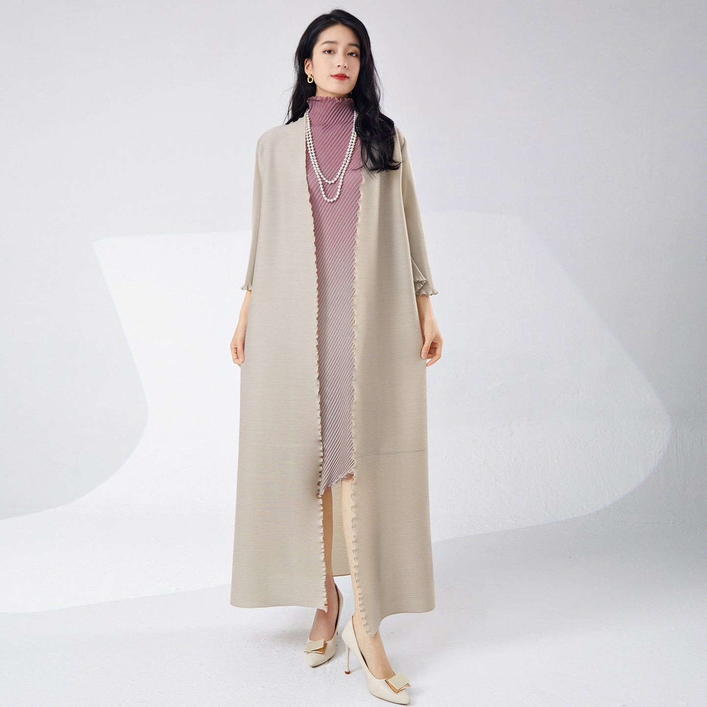 Fashion suit women's gradient color irregular dress loose and thin cardigan long jacket spring and summer