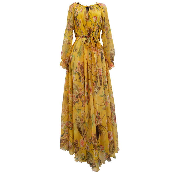 Extra Long Beach Dress Seaside Holiday Chiffon Summer Women's Beach Long Dress