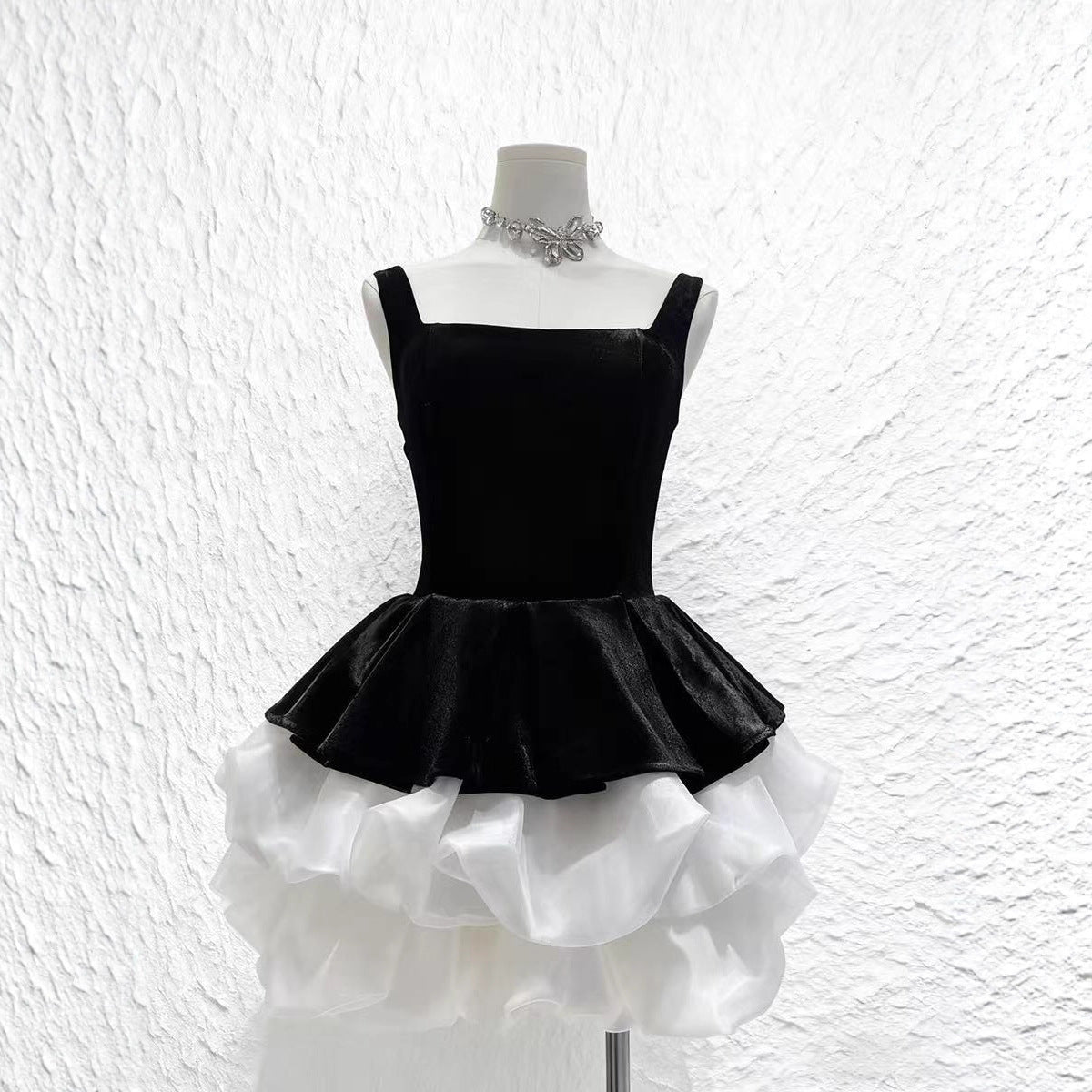 French Vintage Audrey Hepburn StyleStrapless Dress for Women, Summer Elegant Chic Luxe Ladylike Puff Skirt Dress