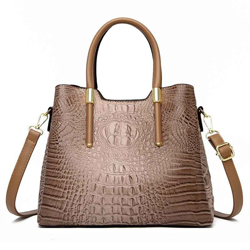 Fashion Alligator Women Handbags Designer Luxury Crocodile Pu Leather Shoulder Crossbody Bags Retro Large Tote Female Purse