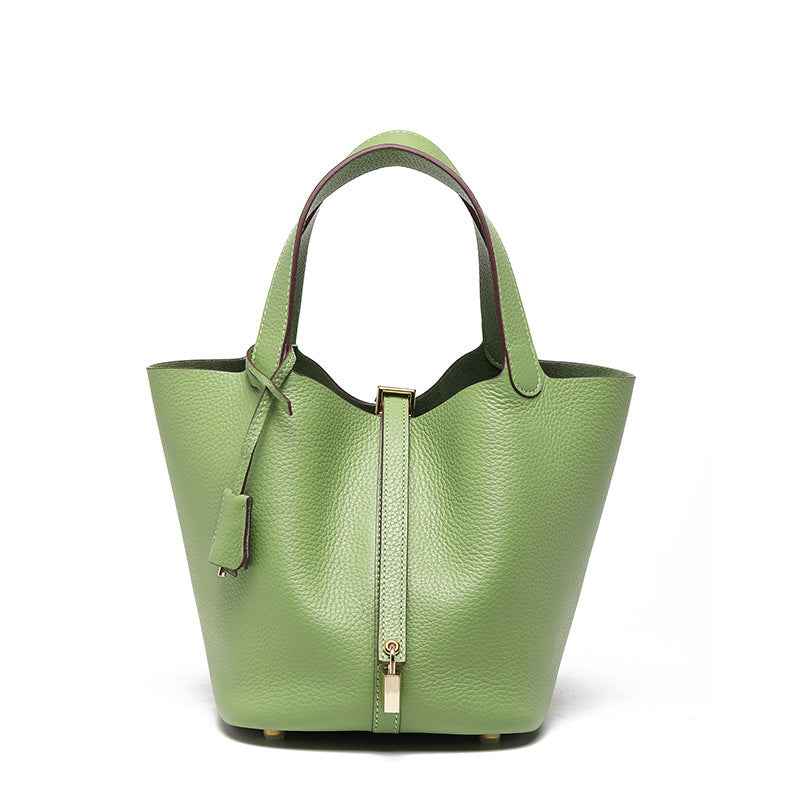 Head layer cowhide bucket bag women's leather high-end handbag