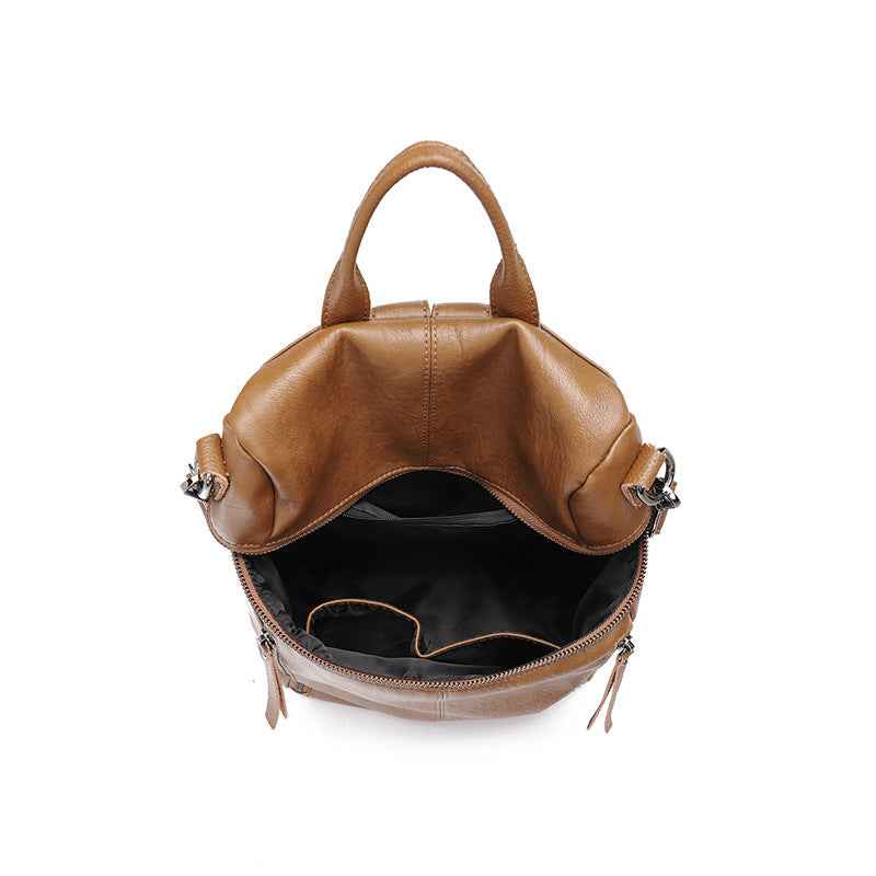 Leather backpack women's new foreign trade backpack large-capacity school bag multi-functional dual-purpose women's bag