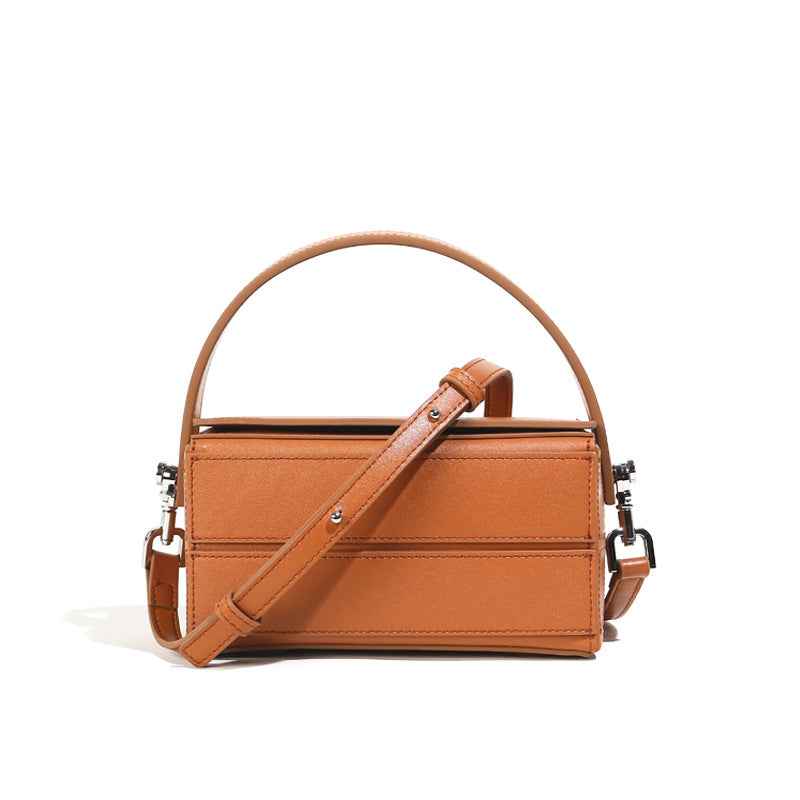Fashion Simple Cowhide New Leather Women's Bag Suction Buckle Single Shoulder Messenger Pillow Bag
