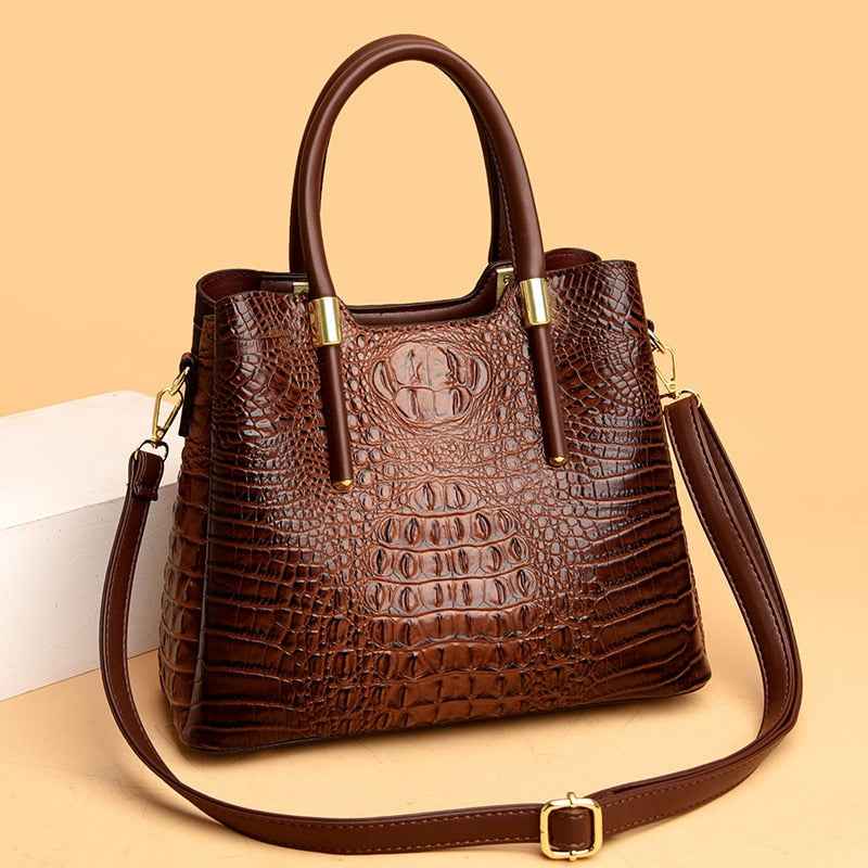 Fashion Alligator Women Handbags Designer Luxury Crocodile Pu Leather Shoulder Crossbody Bags Retro Large Tote Female Purse