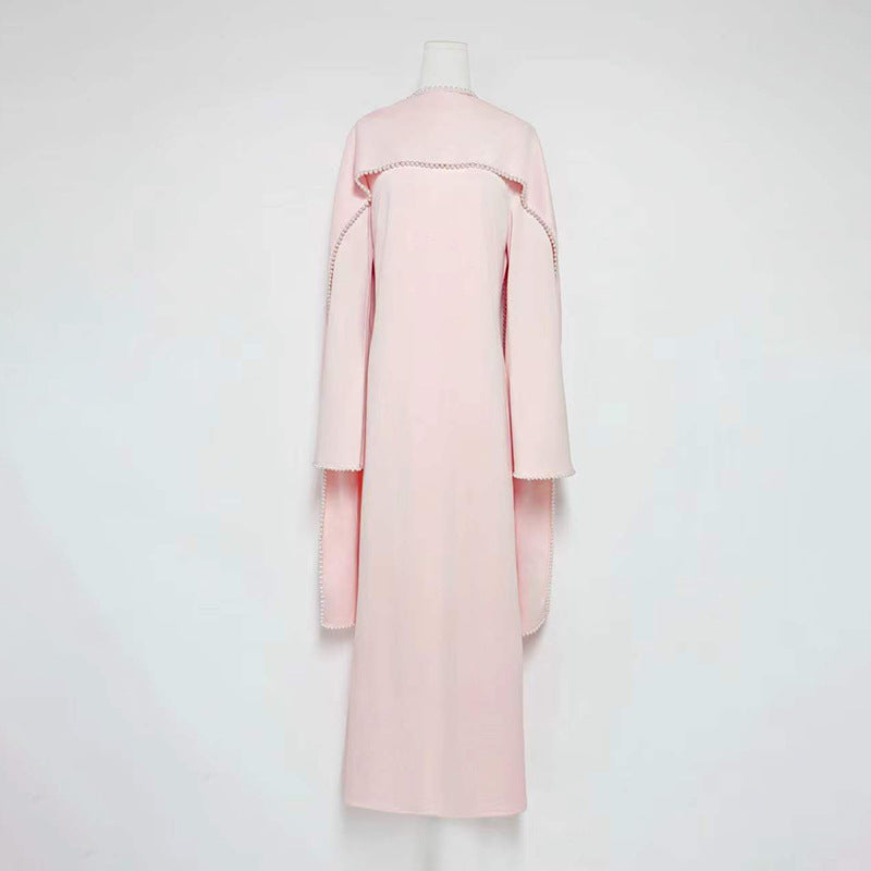 Long sleeved shawl long dress