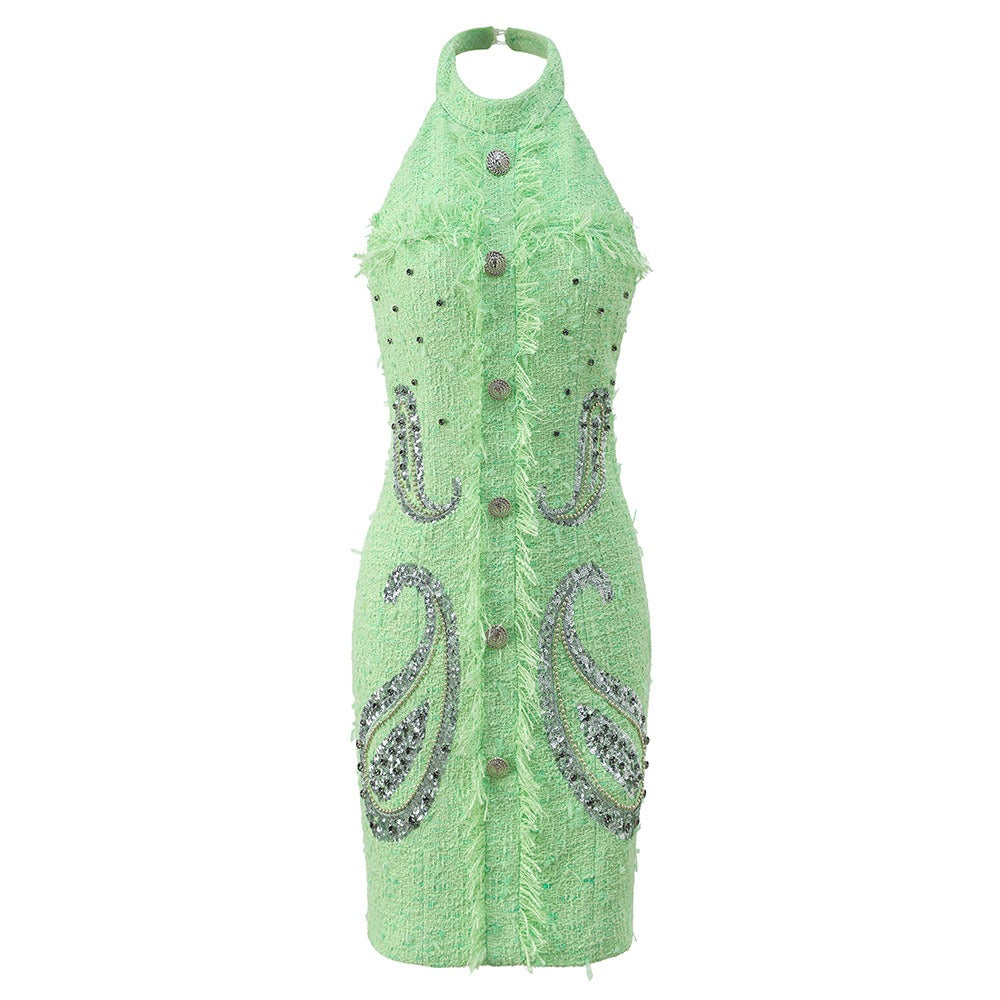 Heavy industry dress neck hanging small sexy dress party short skirt