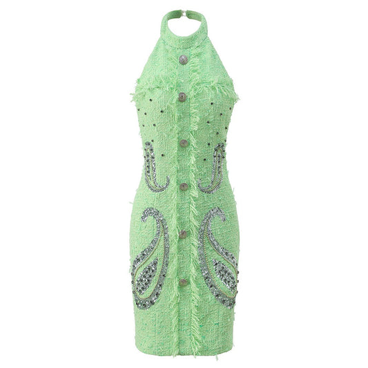 Heavy industry dress neck hanging small sexy dress party short skirt