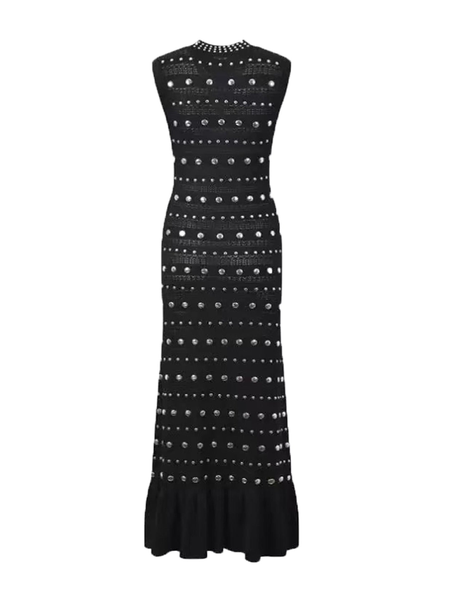 French style niche black sleeveless vest dress medium long dress for women