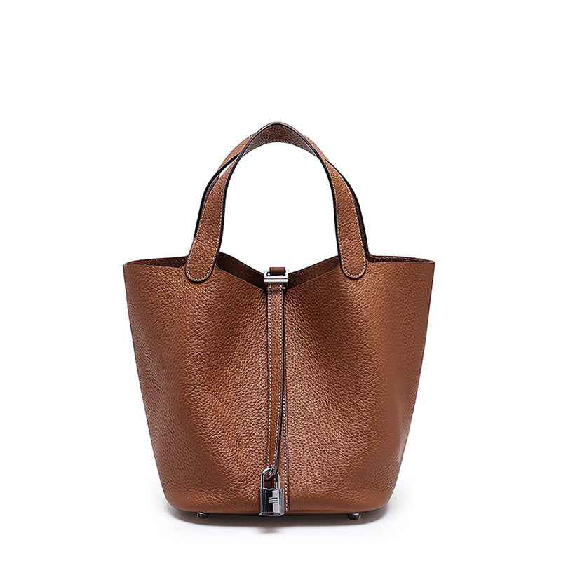 Head layer cowhide bucket bag women's leather high-end handbag