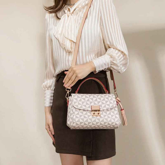 Shoulder Bags For Women New Luxury With Crossbody Strap And Top Handle Plaid Fashion Vintage Messenger Female Hot Handbags