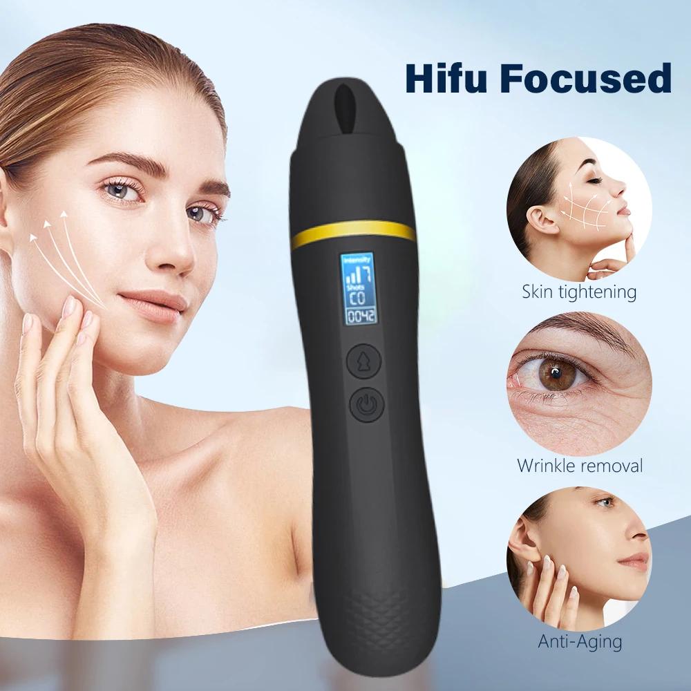 Home ultrasonic cannon beauty device black gold cannon creates facial line import and fading machine