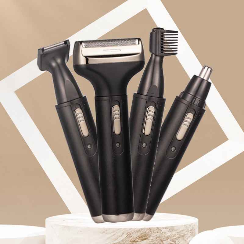 New Men's 4 in 1 Electric Razor Nose Hair Sideburns Knife Trimmer Eyebrow Grooming Set Compound