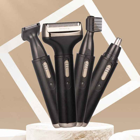 New Men's 4 in 1 Electric Razor Nose Hair Sideburns Knife Trimmer Eyebrow Grooming Set Compound