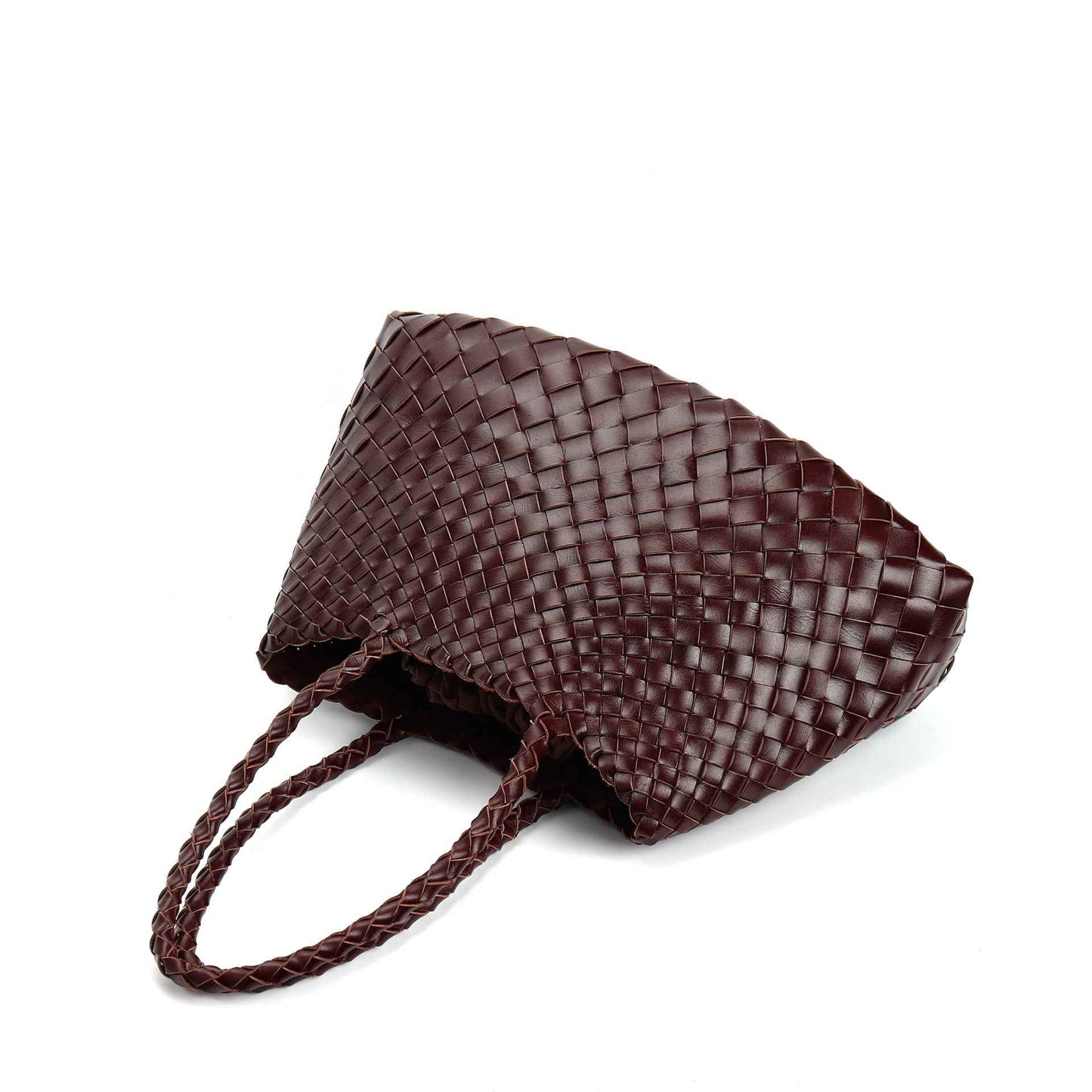 Trendy Retro Large Capacity Handbag Pure Handmade Woven Maternity Bag Commuter Shoulder Tote Bag