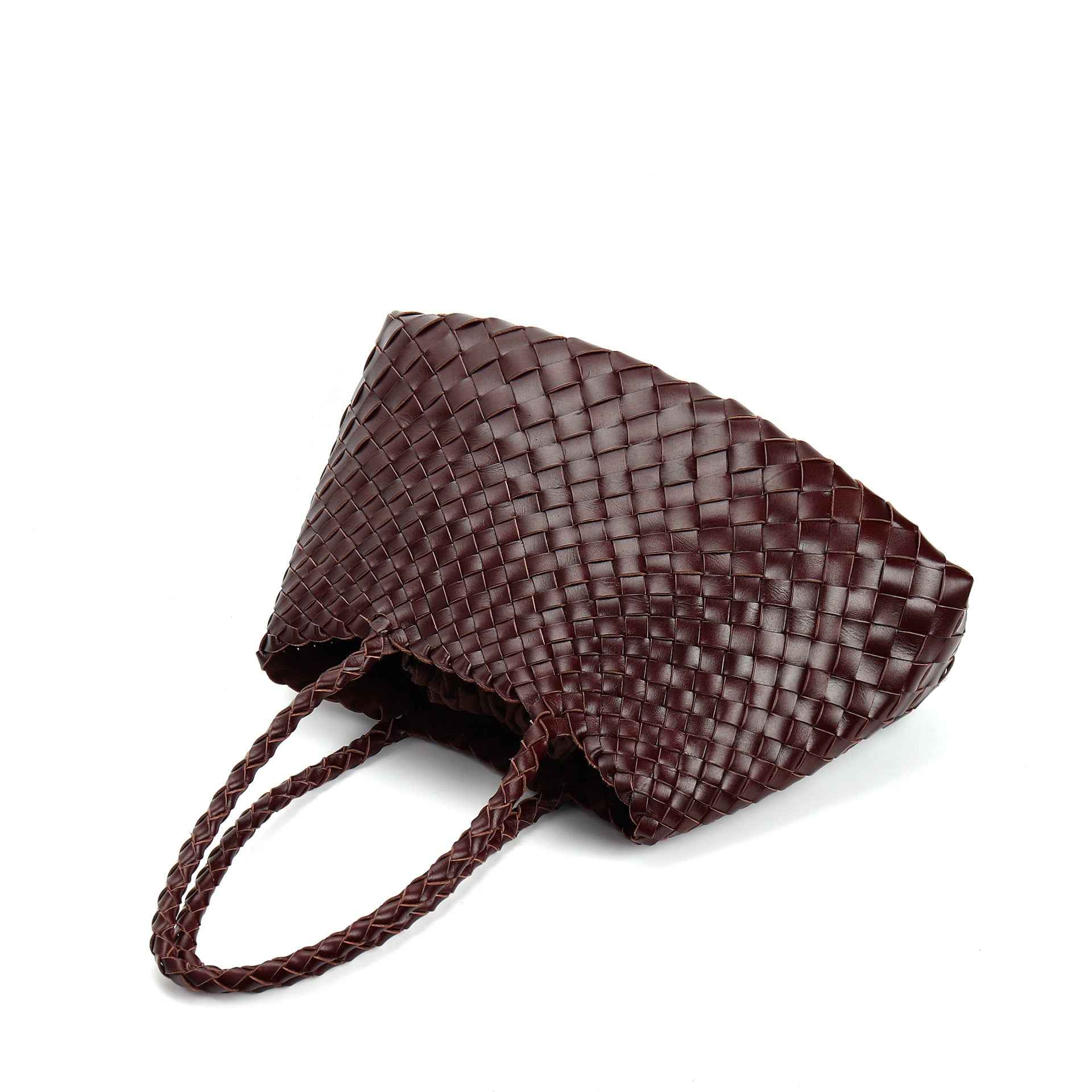 Trendy Retro Large Capacity Handbag Pure Handmade Woven Maternity Bag Commuter Shoulder Tote Bag