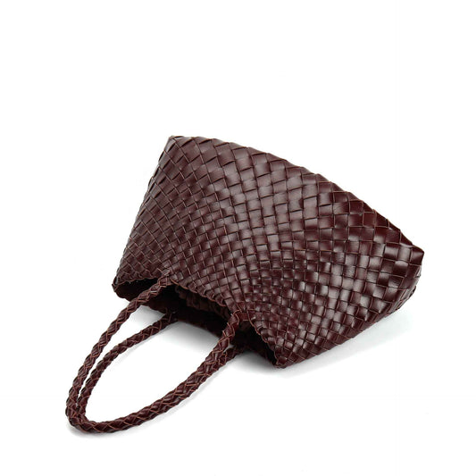 Trendy Retro Large Capacity Handbag Pure Handmade Woven Maternity Bag Commuter Shoulder Tote Bag