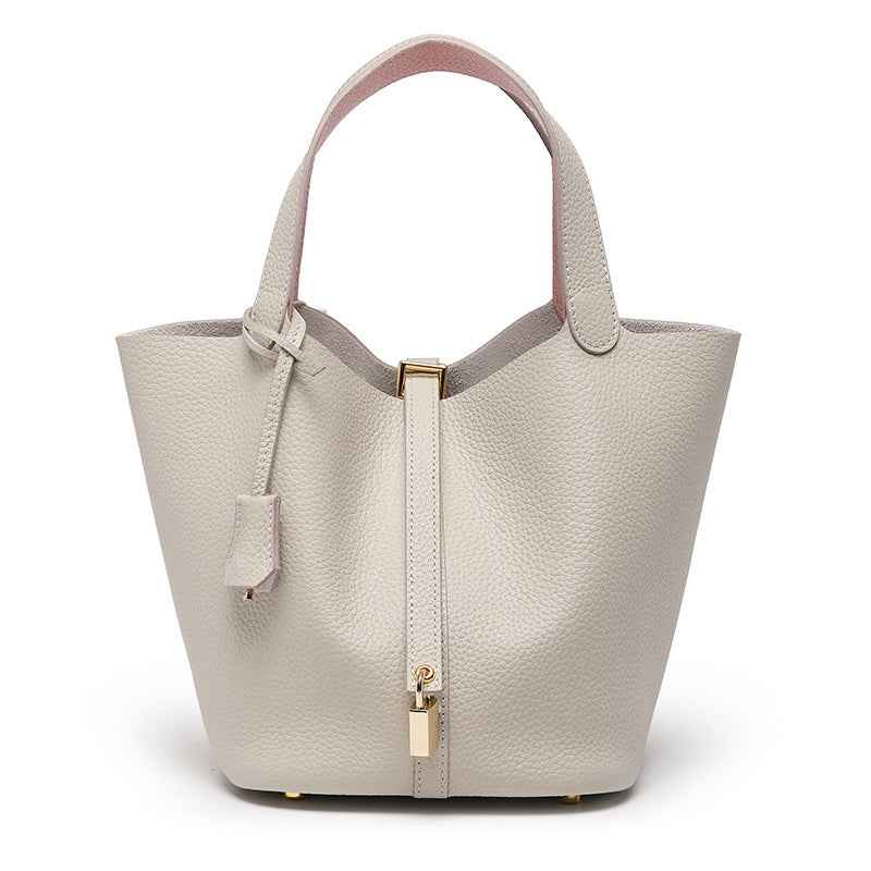 Head layer cowhide bucket bag women's leather high-end handbag