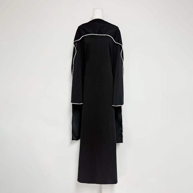 Long sleeved shawl long dress