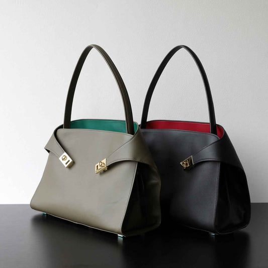 Luxury Genuine Leather Tote Bag for Women, Large Capacity, Top-Grain Cowhide, Handheld Shoulder Bag, HUG Style