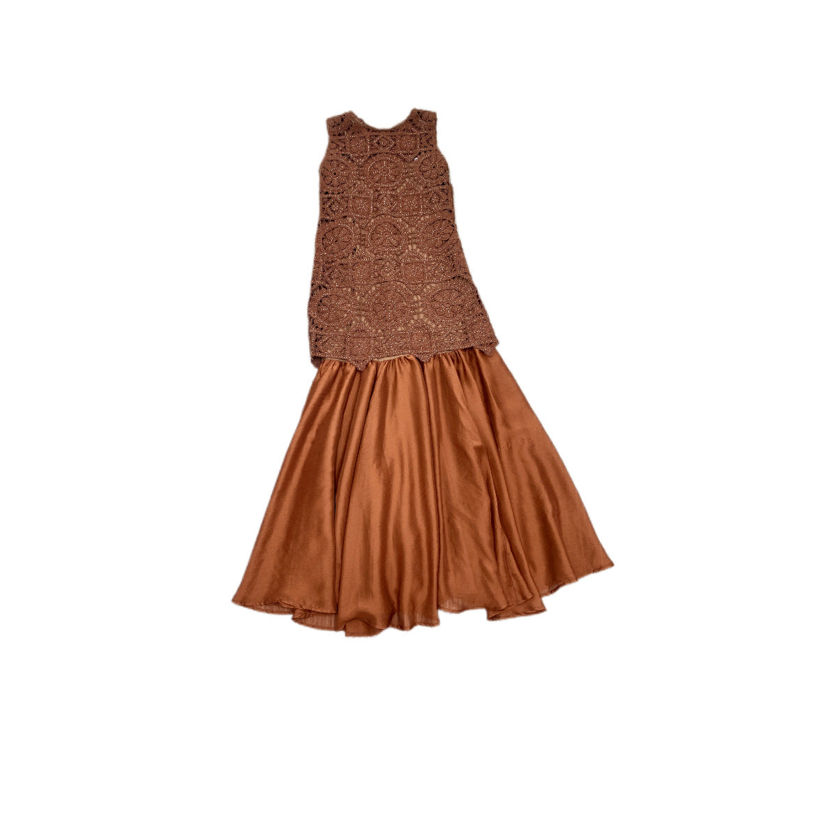 Elegant Rope Embroidery Beaded Mesh Sleeveless Dress Fashion Summer Dress