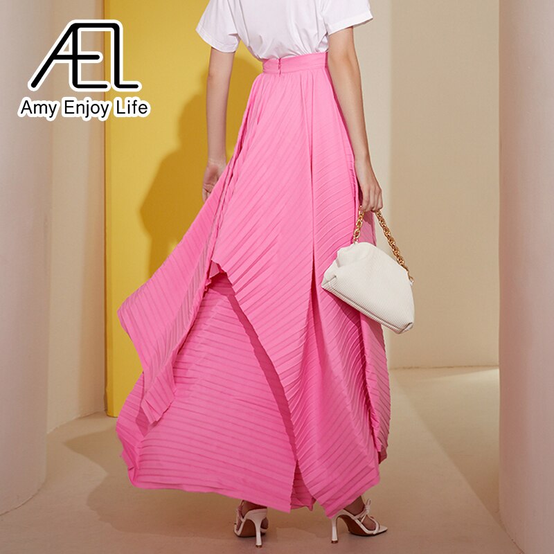 Original Custom Design Sense Irregular Large Skirt Pleated Dress Women