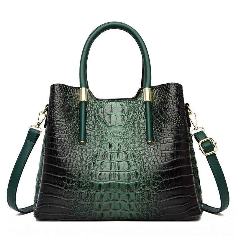 Fashion Alligator Women Handbags Designer Luxury Crocodile Pu Leather Shoulder Crossbody Bags Retro Large Tote Female Purse
