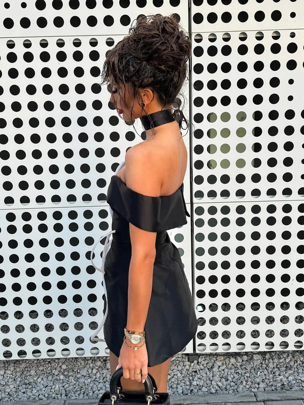 Sexy Off Shoulder 3D Flower Bandage Mini Dress Women Black Bodycon Short Dresses Fashion Cocktail Party Club Lady Vestido